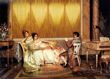 詩を朗読する女性ヴィットリオ・レッジャニーニ Oil Paintings